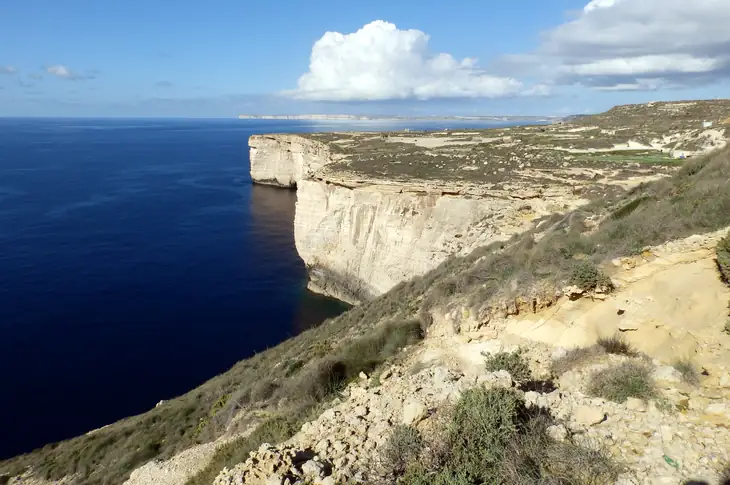 View off cliffs of Bahrija