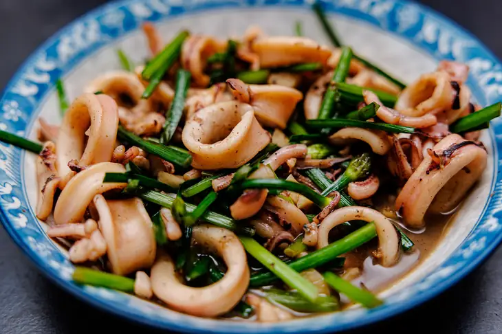 Sauted Squid with Leek